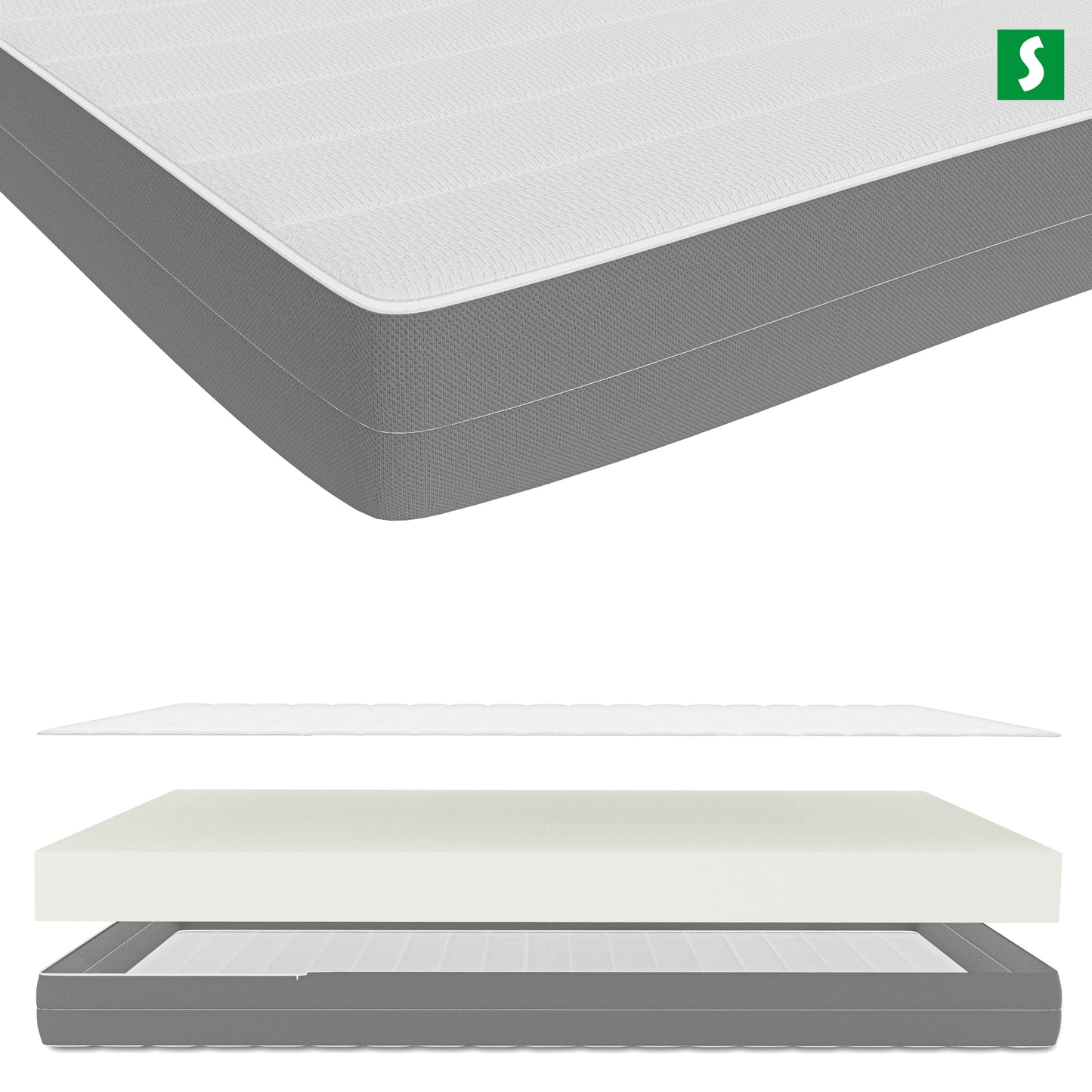 7-Zonen Kaltschaummatratze – 17 cm Höhe, Härtegrad H3, ergonomisch & atmungsaktiv