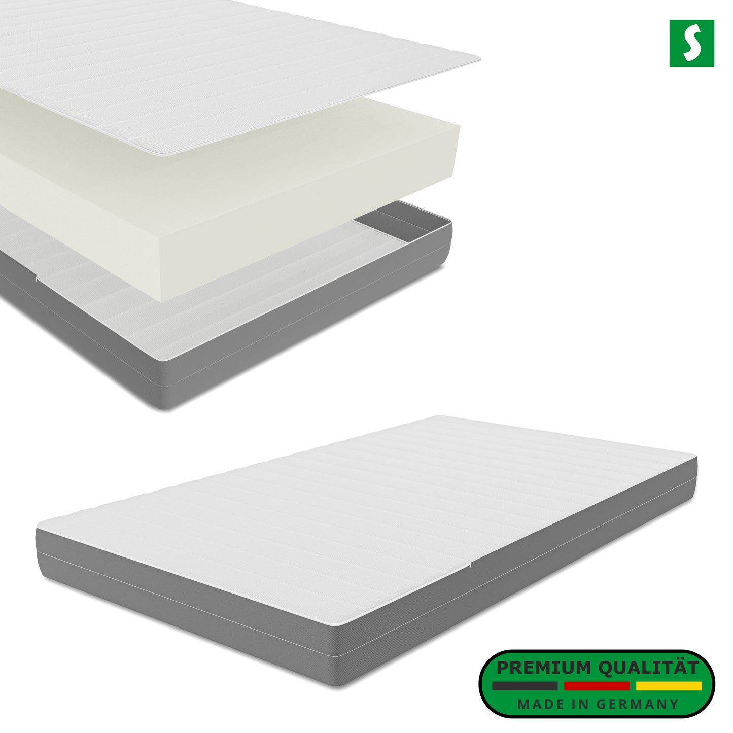 7-Zonen Kaltschaummatratze – 17 cm Höhe, Härtegrad H3, ergonomisch & atmungsaktiv