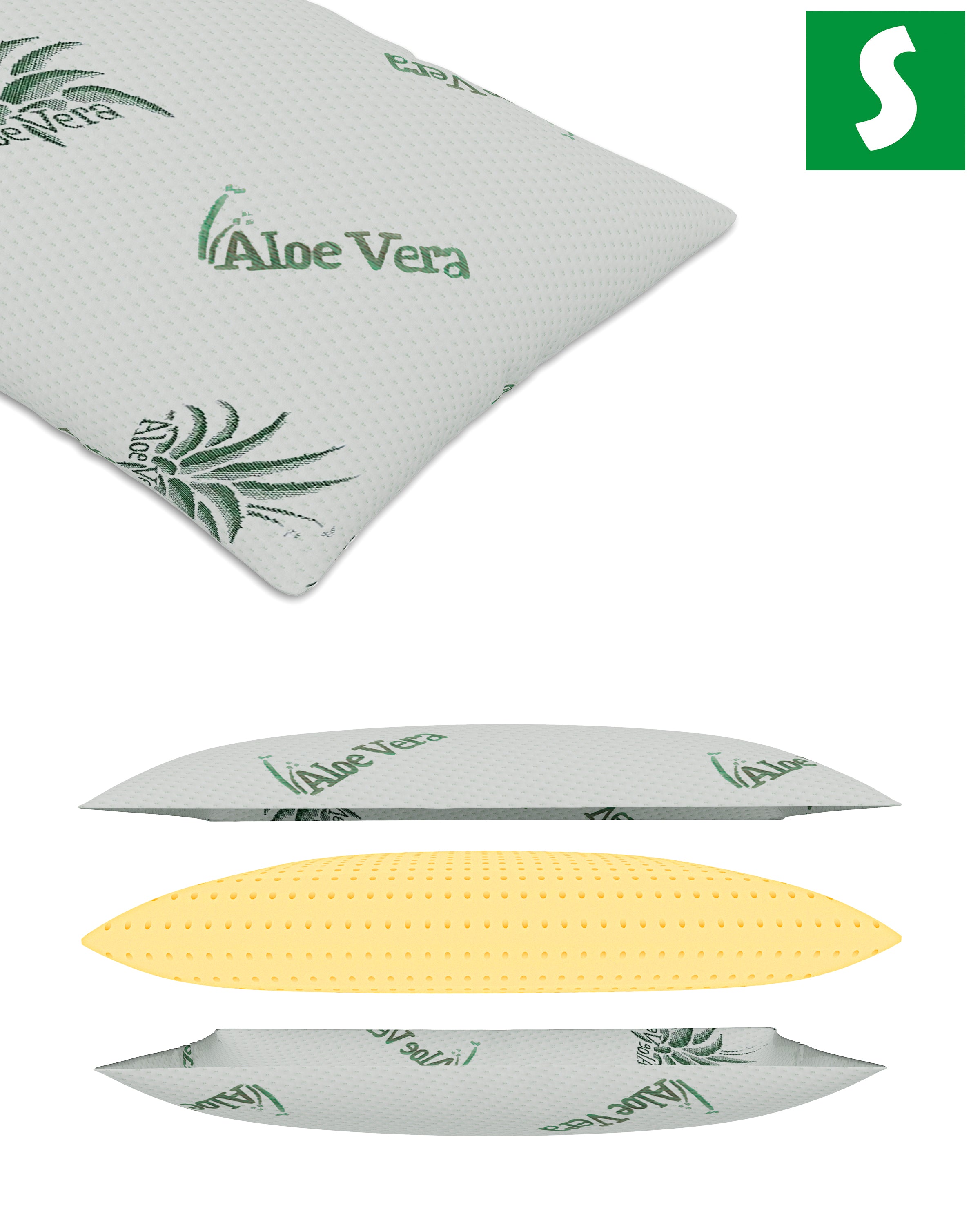 Aloe Vera Viscokissen 40x80cm – Ergonomisches Kissen für entspannten S