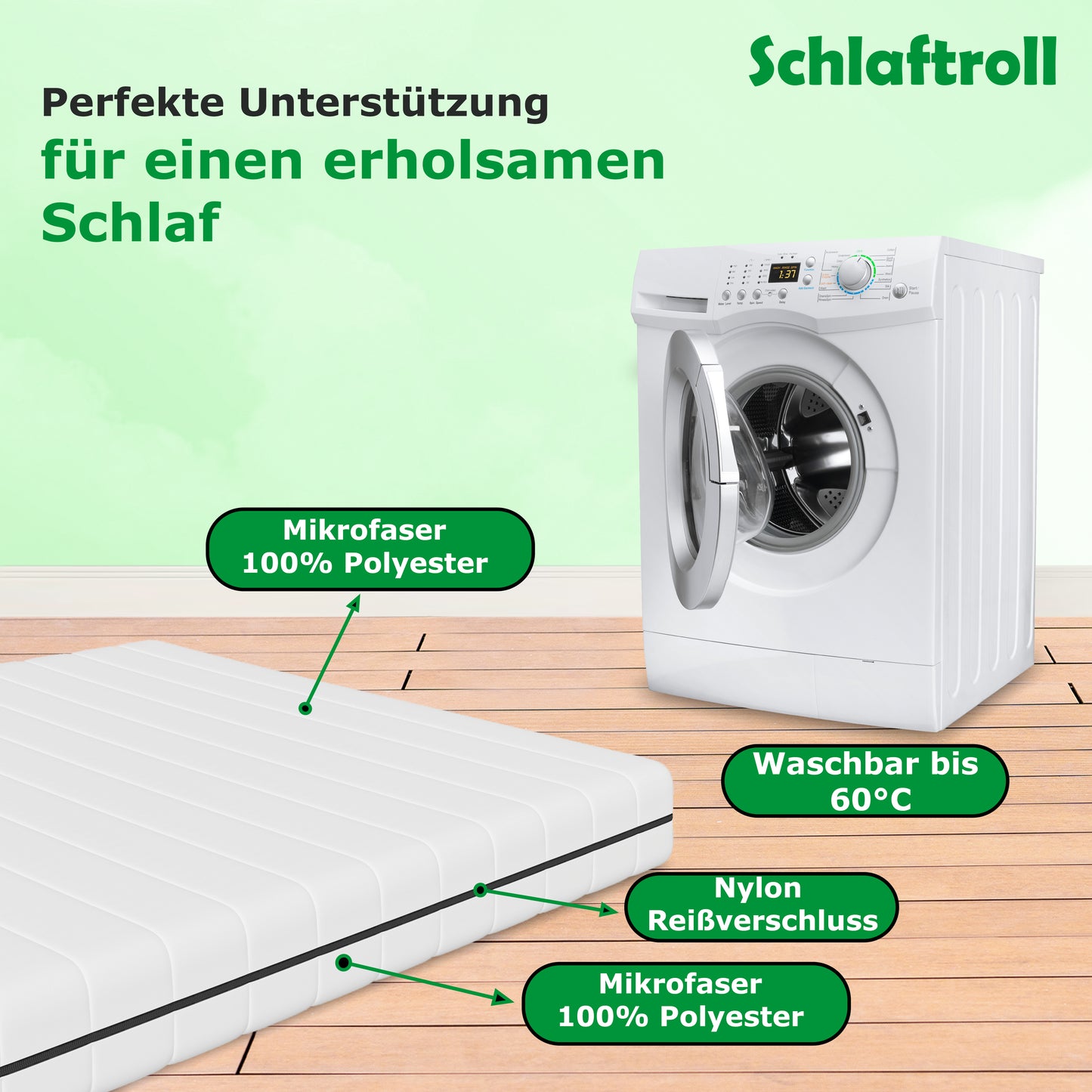 Waschbar bis 60°C