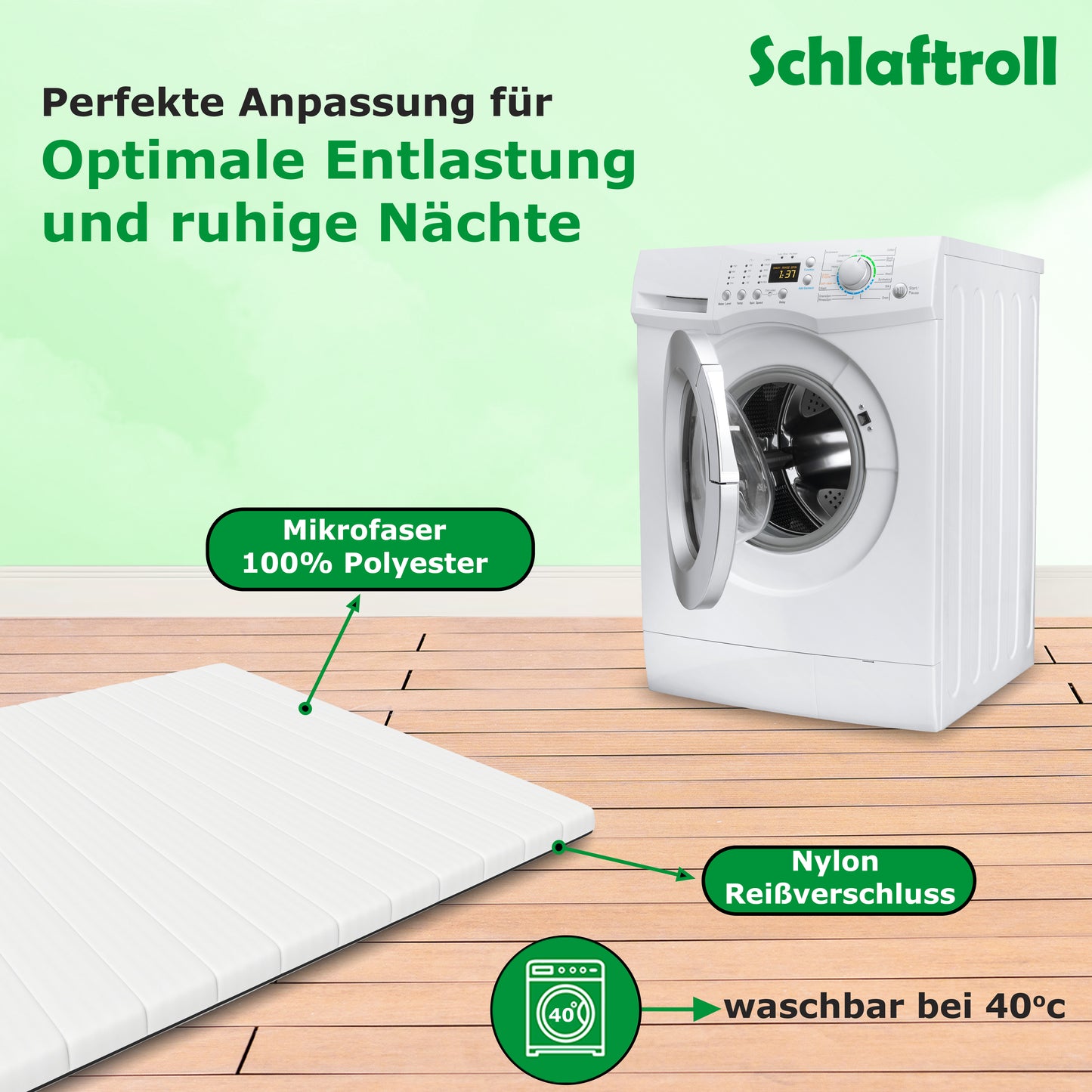 Premium Gelschaum Matratzen-Topper für maximalen Schlafkomfort