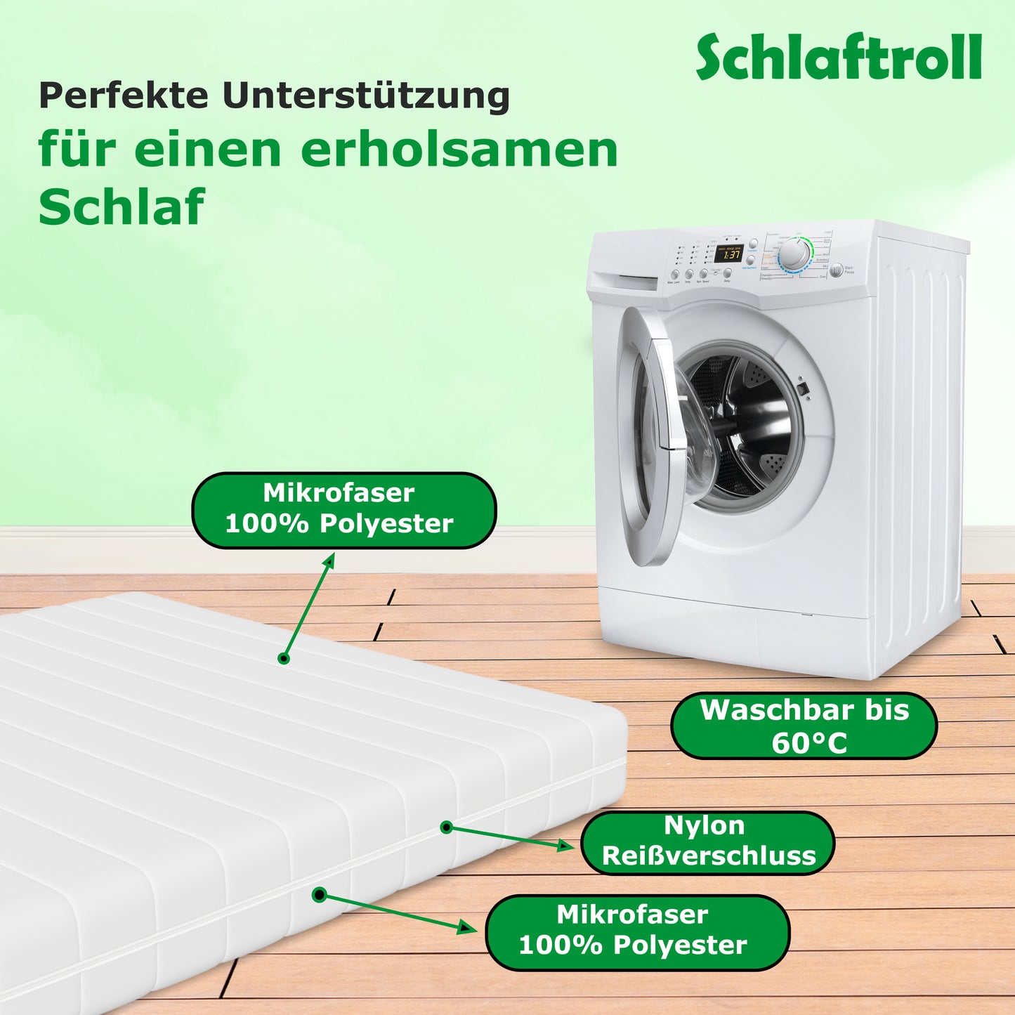 Waschbar bis 60°C