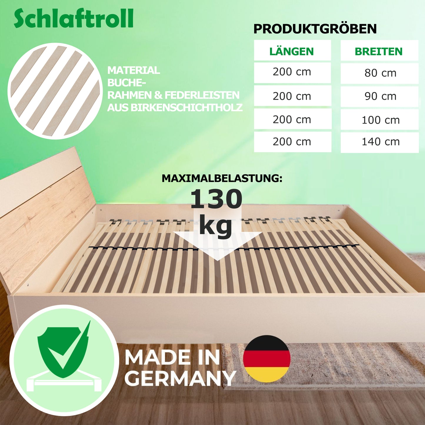 Lattenrost 7-Zonen Komfort für besten Schlaf