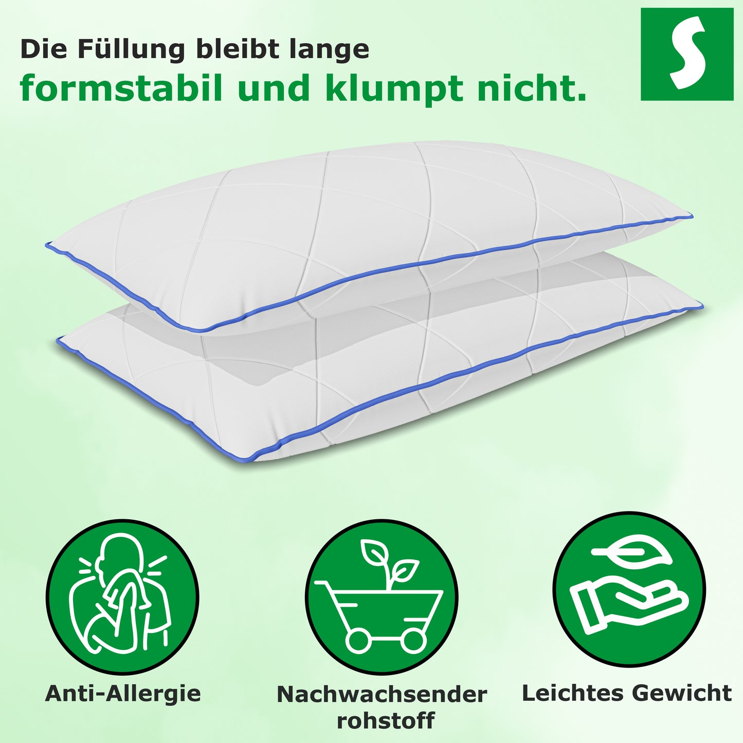 Komfortables Mikrofaser Kopfkissen in Blau – Weich & Atmungsaktiv