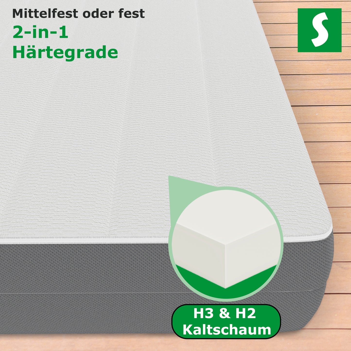 7-Zonen Kaltschaummatratze – 17 cm Höhe, Härtegrad H3, ergonomisch & atmungsaktiv