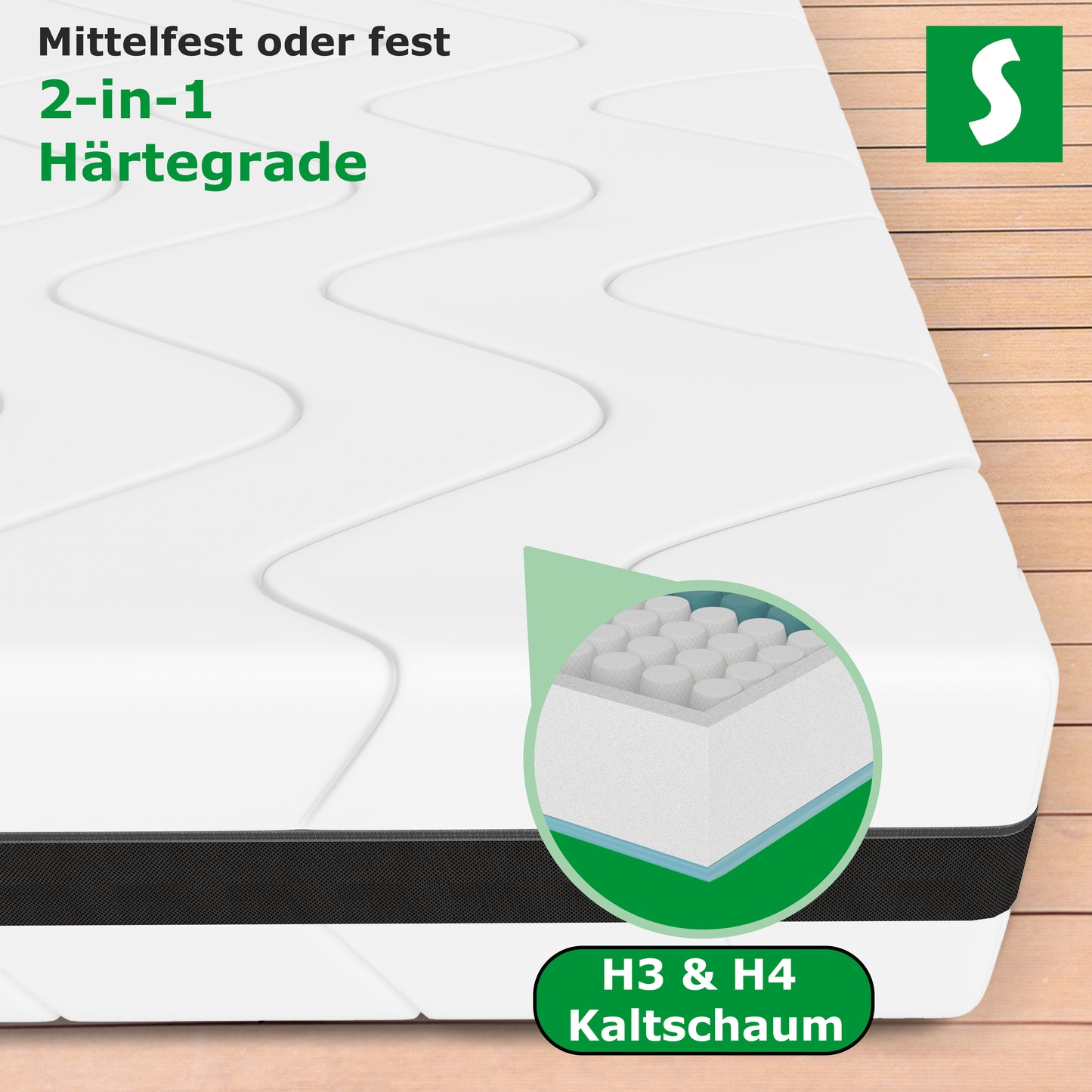 Taschenfederkernmatratze 7-Zonen – Härtegrade H3 & H4