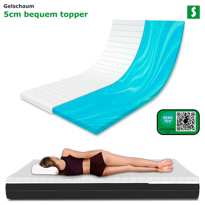 Bequemer 5cm Gelschaumtopper für besseren Schlafkomfort