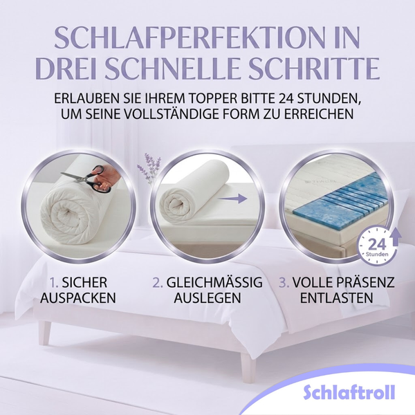 Schlaftroll 7-Zonen Gelschaum-Topper 8 cm – TENCEL™ Lyocell Bezug