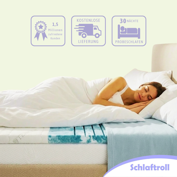 Schlaftroll 7-Zonen Gelschaum-Topper 8 cm – TENCEL™ Lyocell Bezug