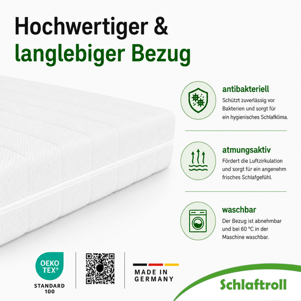 Matelas ergonomique en mousse à mémoire de forme avec housse douce en microfibre pour un sommeil optimal