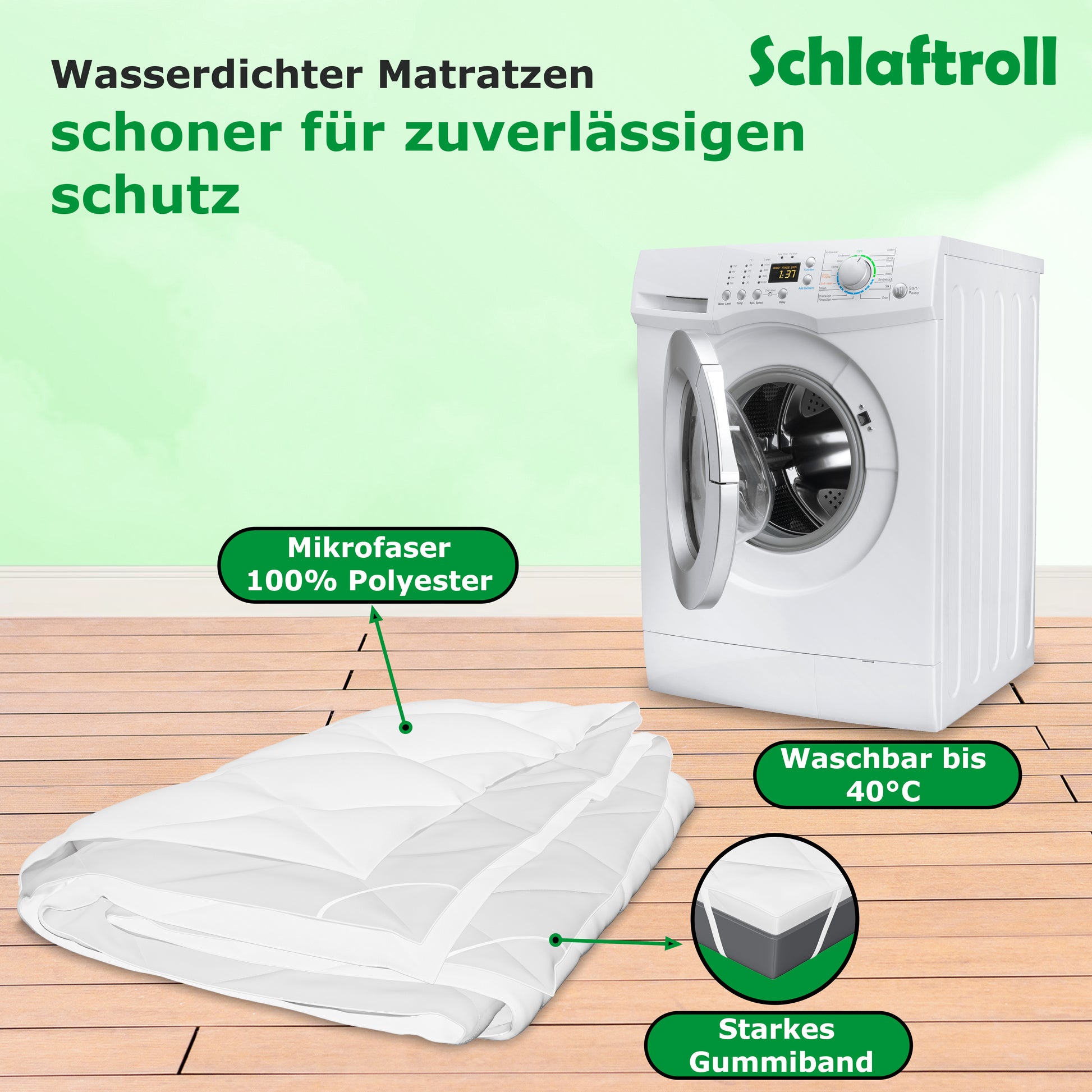 Waschbar bis 40°C