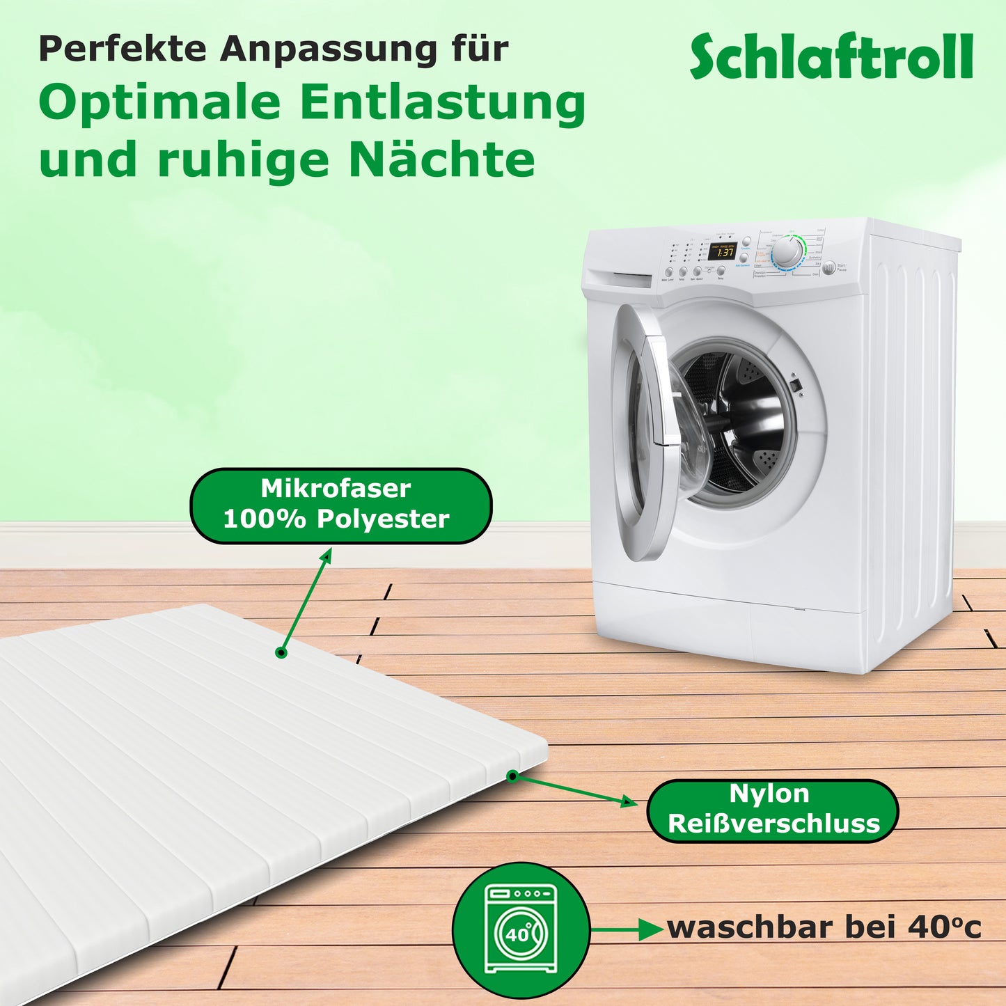 Bequemer 5cm Gelschaumtopper für besseren Schlafkomfort