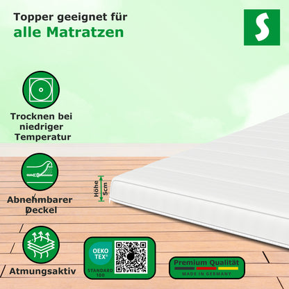 Bequemer 5cm Gelschaumtopper für besseren Schlafkomfort